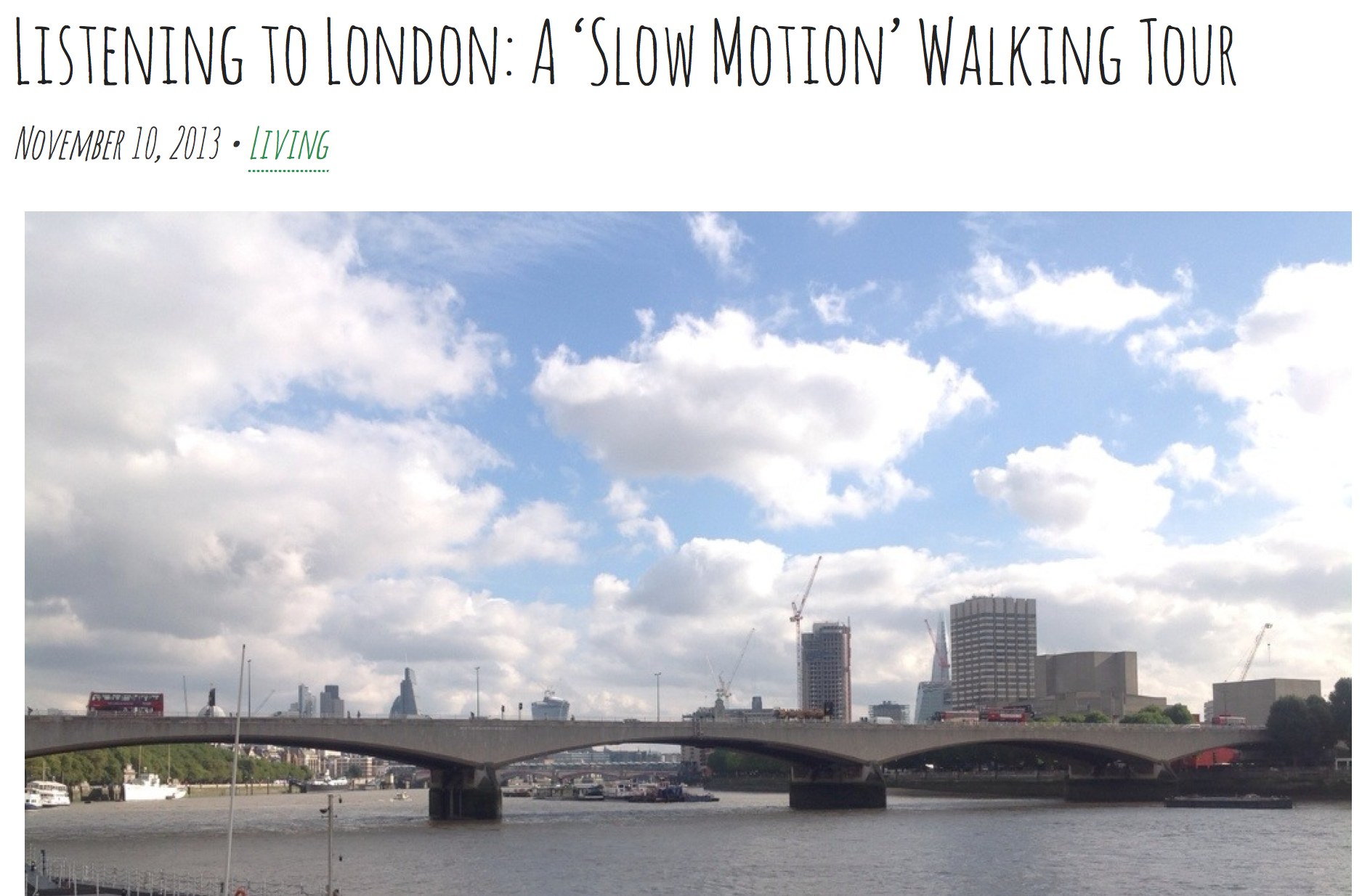 London In Slow Motion, November 2013