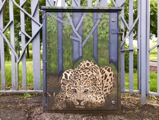 Painted leopard outside Pasley Park